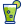 A pixelated green cocktail in a tall glass with a lime slice garnish and dark spots representing ice or mint, designed in a retro video game style.