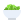 A small, blurry green graphic with a rounded top and a smaller protrusion to the right, resembling the shape of a turtle or a head of cabbage.