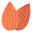 A retro 8-bit pixel art graphic of an orange slice of fish or salmon with vertical marbling lines, designed as a digital game asset.